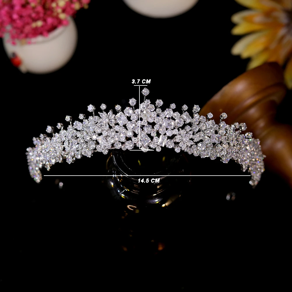 ASNORA Bridal Hair Accessories 3A Zircon Crown Para Quinceañera Princess Small Birthday Tiara for Women Diadema Wedding Headband