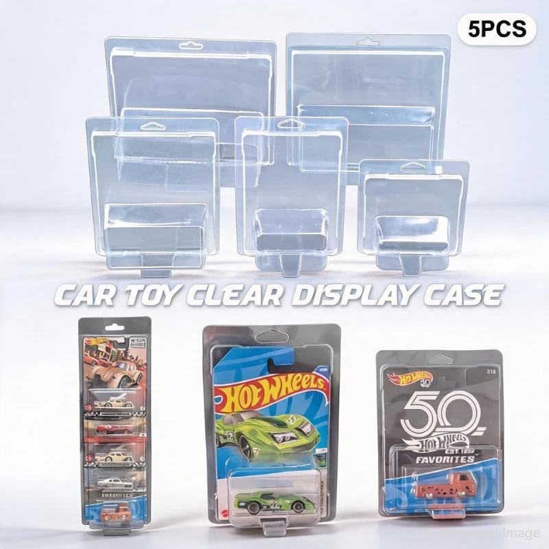 5 Stück Auto-Spielzeug Transparente Vitrine Hotwheels Schutzhülle Boulevard Team Transport Modellkartenhalter Sammlerstück Geschenk für Jungen 2028