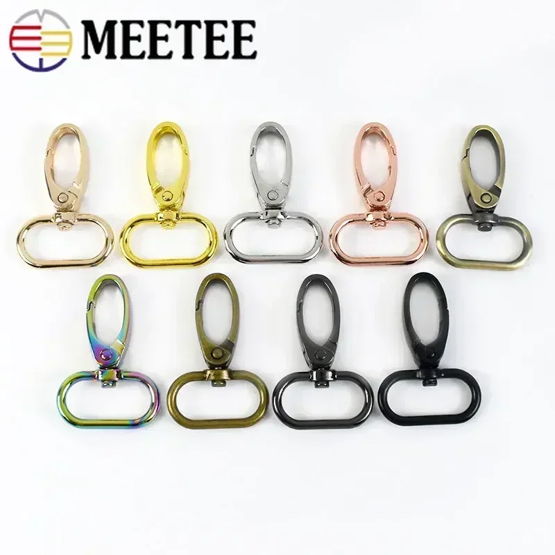 50pcs Metal Strap Buckles Lobster Clasp Bag Webbing Snap Hooks Handbag Hangers DIY KeyChain Leather Part Accessories