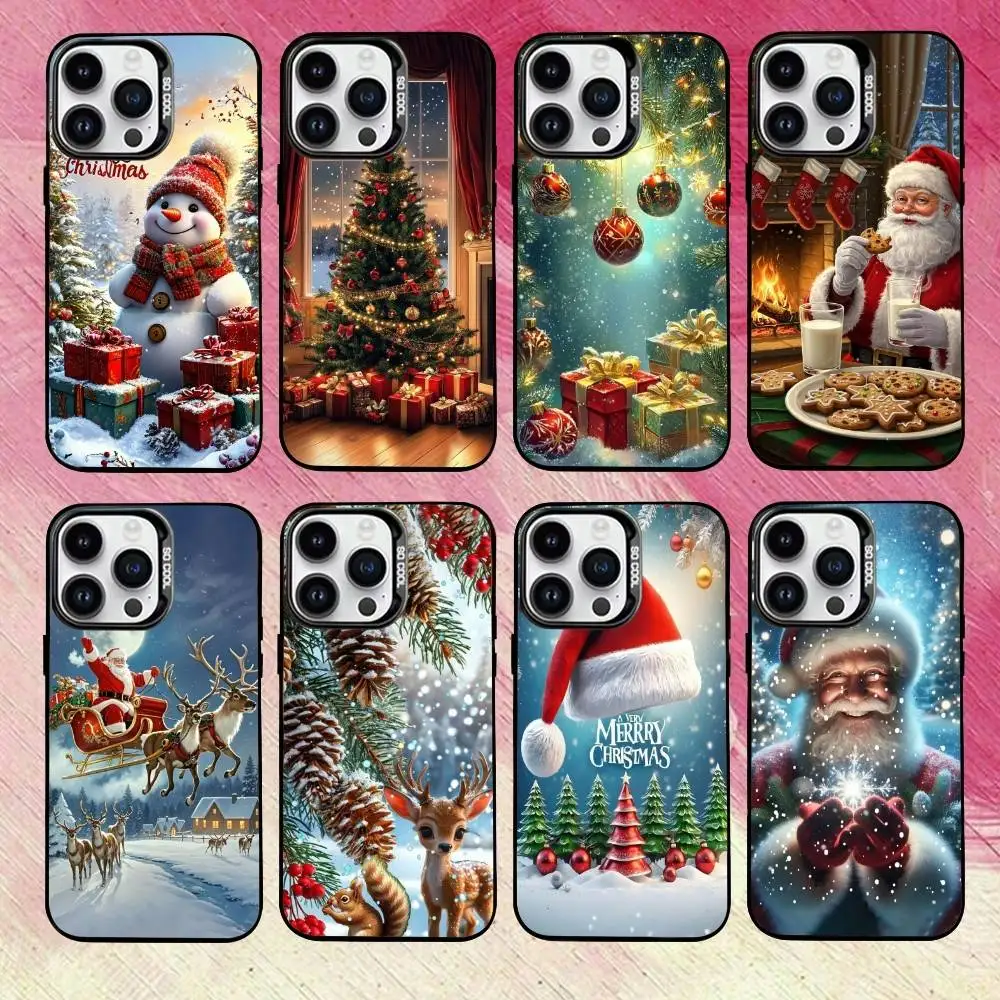 

Christmas Phone Case For iPhone17,16,15,14,13,12,11 Plus,Pro Max Black Candy Matte Shockproof Cover