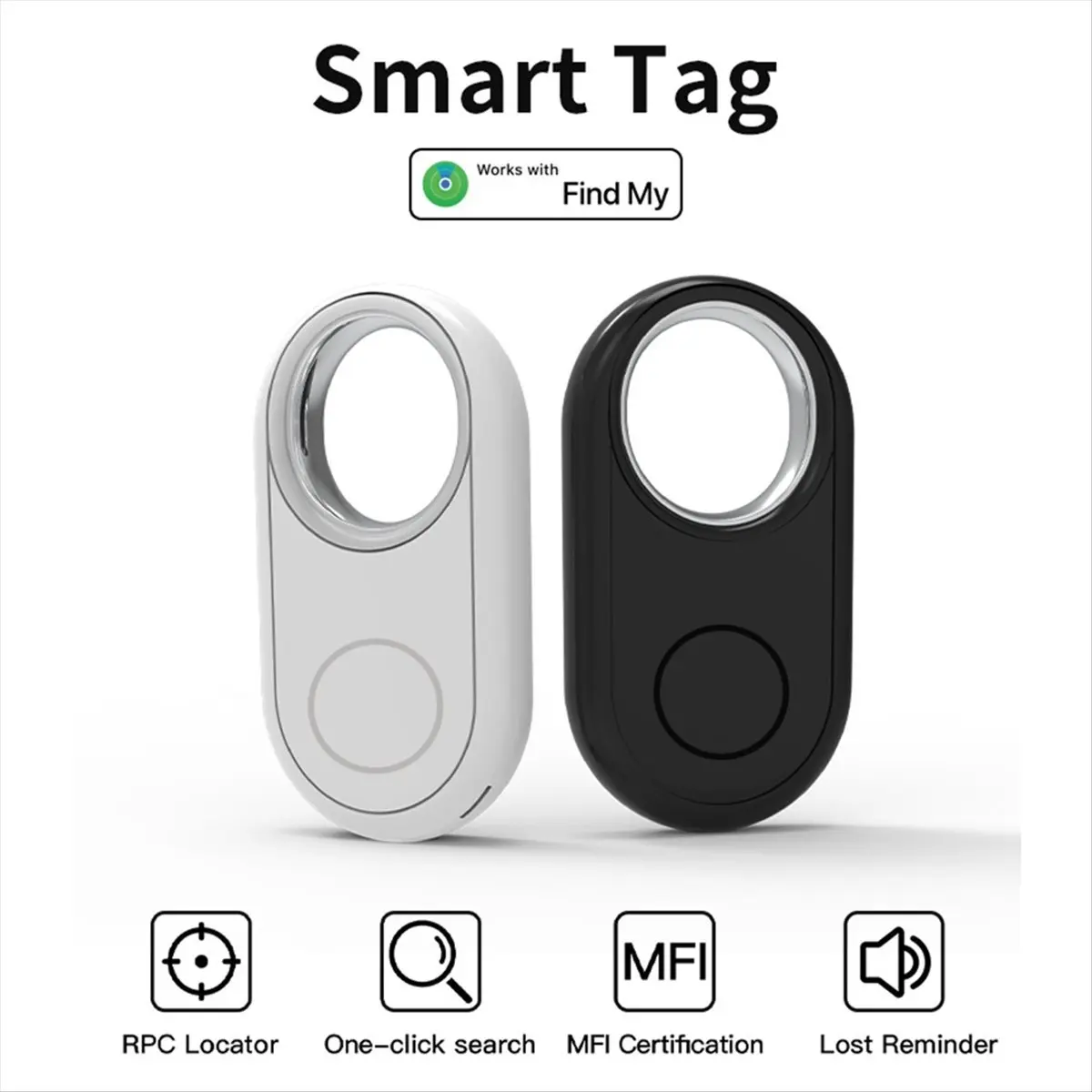 

Locator for AirTag Loss Prevention for Apple Find My Find Pet Tracker Kids Device MFI Loss Prevention Locator White
