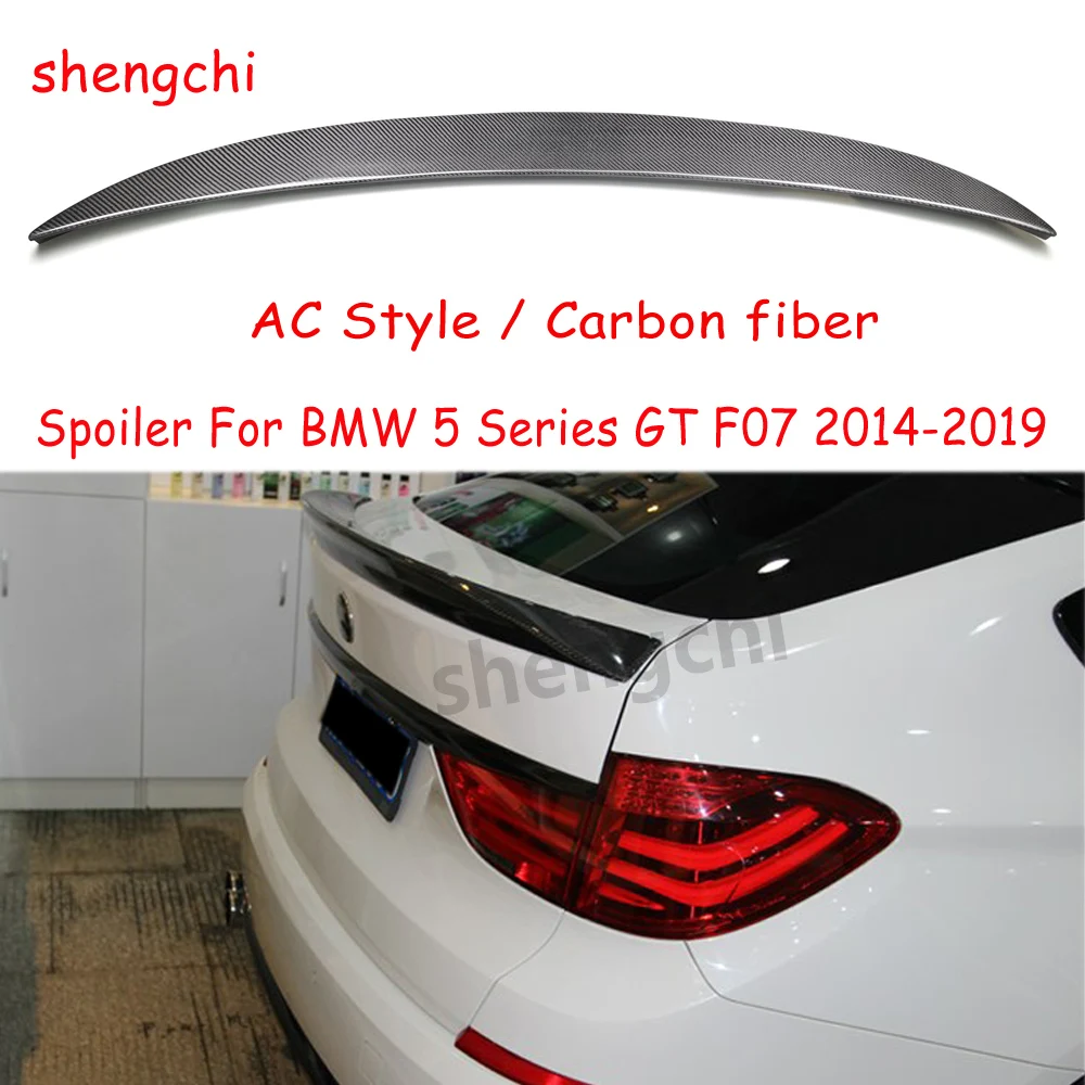 F07 Lci AC Style Carbon Fiber Rear Trunk Spoiler Wing Lip For BMW 5 Series GT F07 Lci 535i 550i Rear Trunk Spoiler 2014-2019