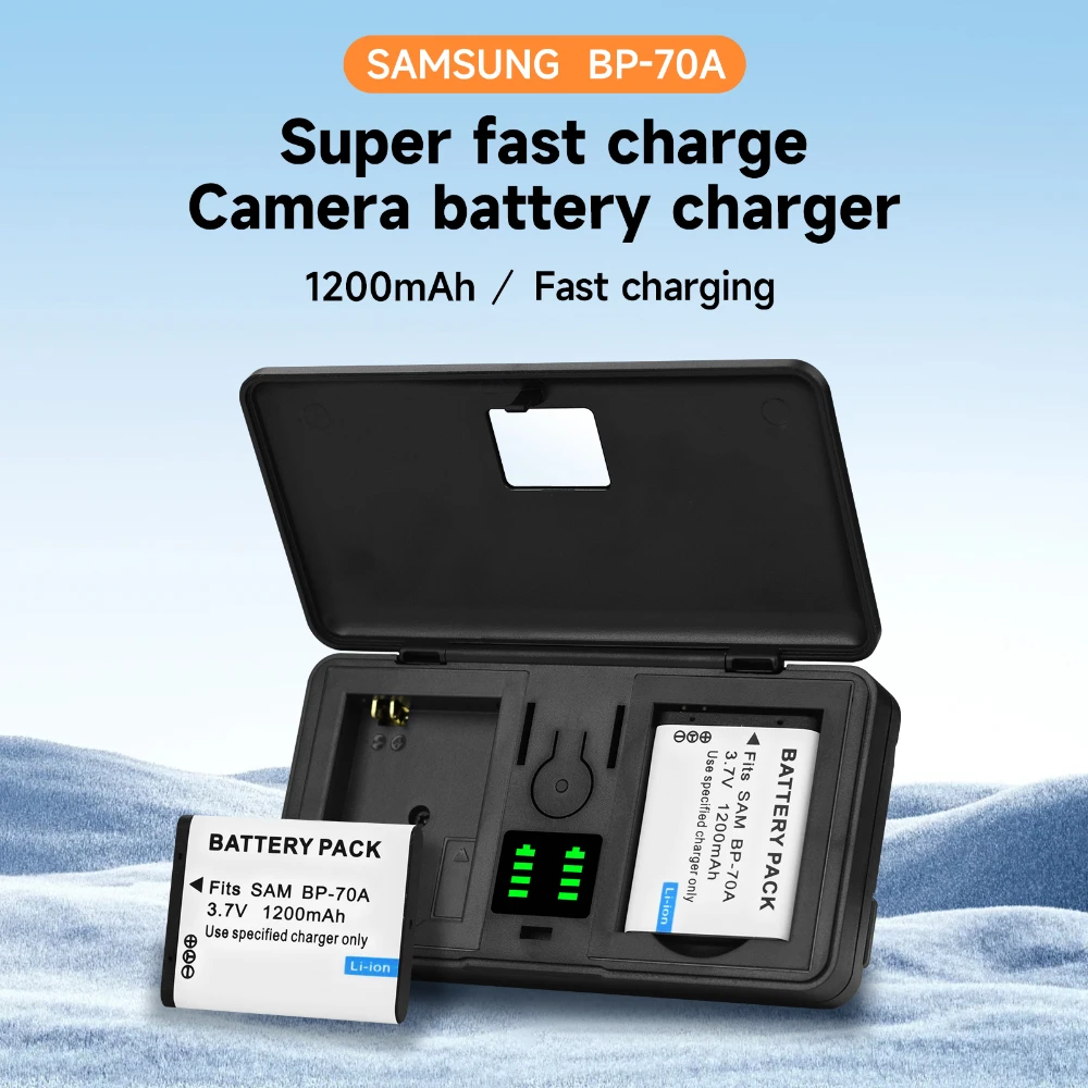1200mAh BP-70A BP 70A BP70A Camera Battery for Samsung PL80 ES70 SL50 SL600 ST66 PL170 ES80 PL20 ST700 ST88 ES65 MV800 PL120