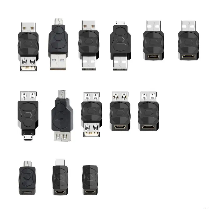 R53C Usb to Micro USB Mini USB Adapter Two Way Converter Support Charging Data Sync 480Mbps Connector Two Way Adapter