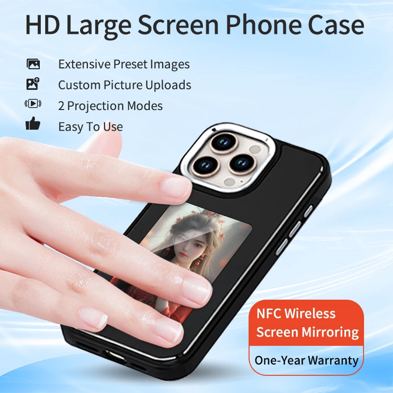 아이폰 15 14 13 프로 맥스용 E-잉크 스크린 폰 케이스 무선 전송 3.7인치 스크린 폰 케이스 액세서리