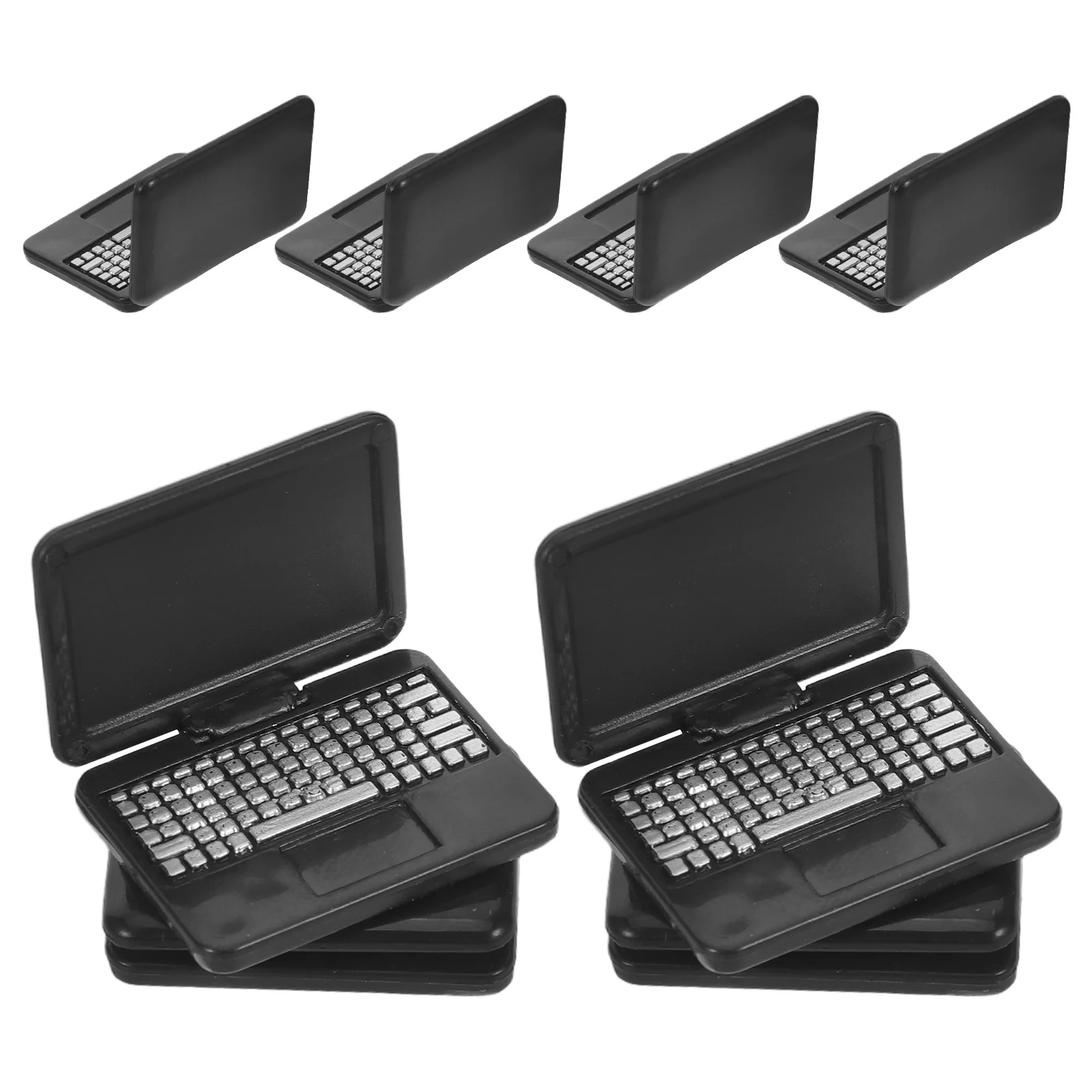 

8 Pcs Dollhouse Pretend Laptop Refrigerator Mini Toy Plastic Miniature Model