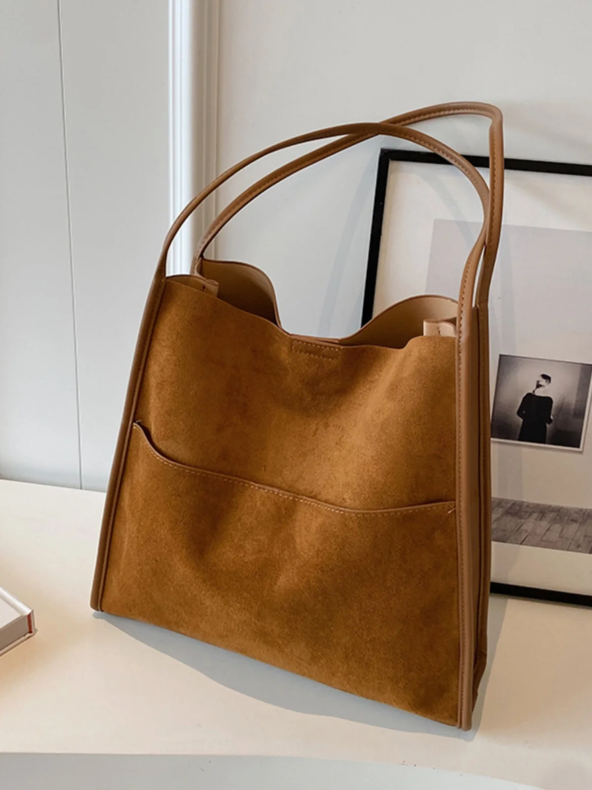 Autumn/Winter Large Capacity Suede Bag Women 2023 New Casual Shoulder Bag Work Tote Bag