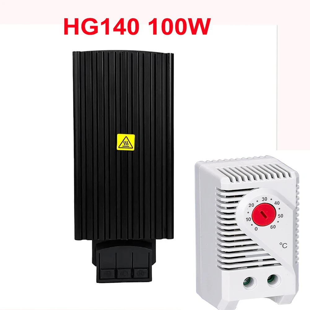 HG140 15W 30W 45W 60W 75W 100W 150W Industrial Cabinet 35mm Din Rail Type Fan Heater  PTC Sermiconductor Thermostat with NC KTO