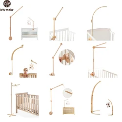 Baby Bed Bell 0 12 Months Rattle Toy Bracket Wooden Mobile Newborn Crochet Bed Bell Hanging Toys Holder Bracket Infant Crib Gift