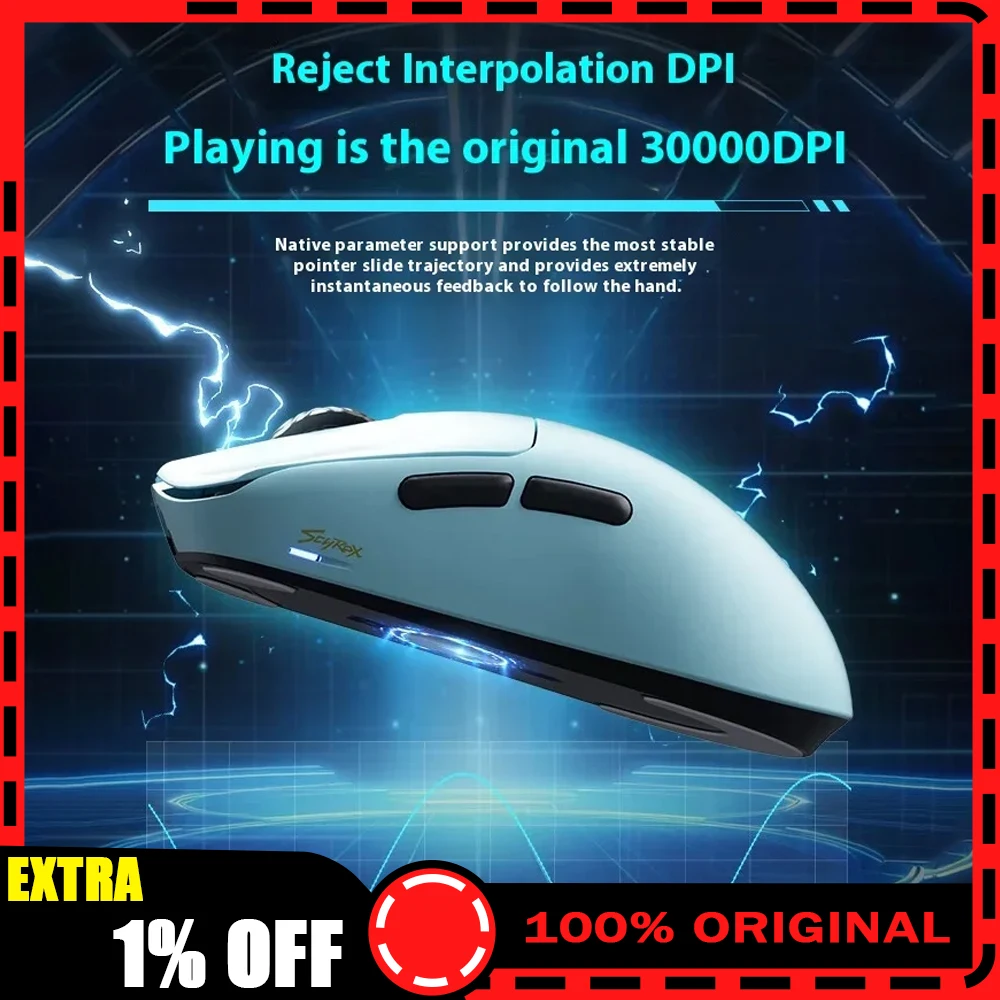 Gaming Accessories Gifts For Men - เมาส์ไร้สาย Scyrox V6 3 โหมดบลูทูธตามหลักสรีรศาสตร์น้ำหนักเบาเกมมิ่ง Paw3950