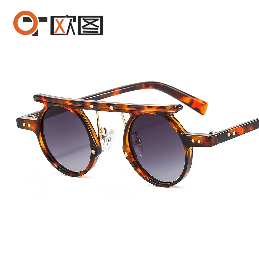 Lunettes de soleil à petite monture ronde pour hommes et femmes, lunettes de soleil de personnalité, style hip hop et punk, sports de plein air, voyage, T315