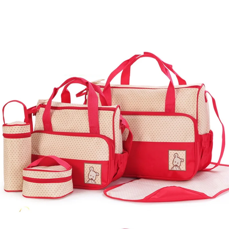 5 borsa per pannolini di moda, borsa per passeggino di grande capacità, borsa per pannolini, fasciatoio per la cura del bambino con 8 colori