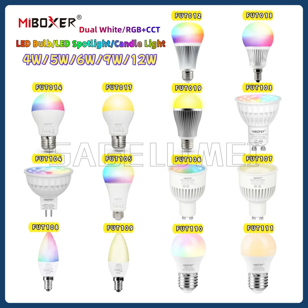 FUT012/013/014/017/019/103-111 4 واط 5 واط 6 واط 9 واط 12 واط Miboxer 2.4 جرام Led لمبة E27 Led مصباح RGB + CCT Led مصباح لاسلكي واي فاي التحكم عن بعد #6