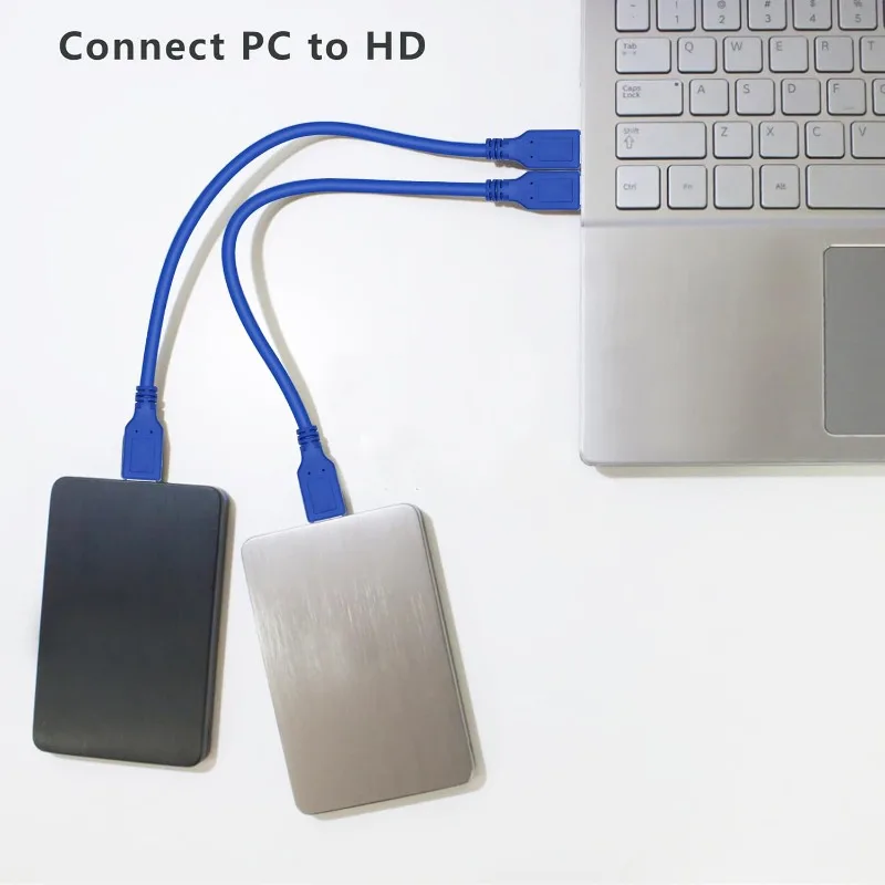 Kabel USB 3.0 Tipe-A Male Ke Male 0.6 Meter Kabel Transfer Data Kecepatan Tinggi untuk Penutup Hard Drive dan Koneksi Laptop