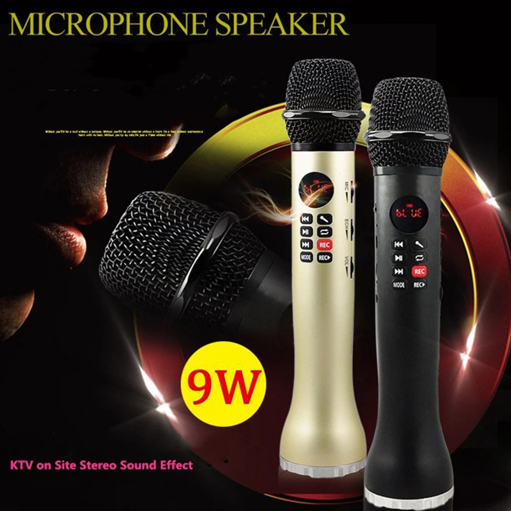 Wireless Microphone Handheld Karaoke Bluetooth Speaker LED Display Screen TF Card Singing Recorder Sing Anywhere Anytime