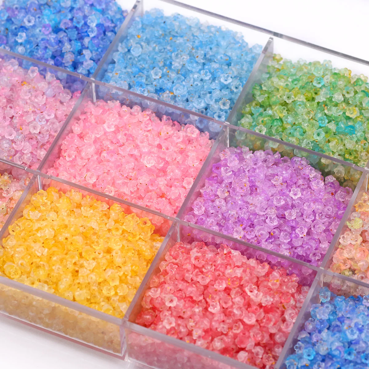 Farbverlauf Bicolor Acryl Glockenblume Perlen Glas Spacer Lose Perlen 4mm Für Schmuck Machen Armbänder Ohrringe DIY Zubehör