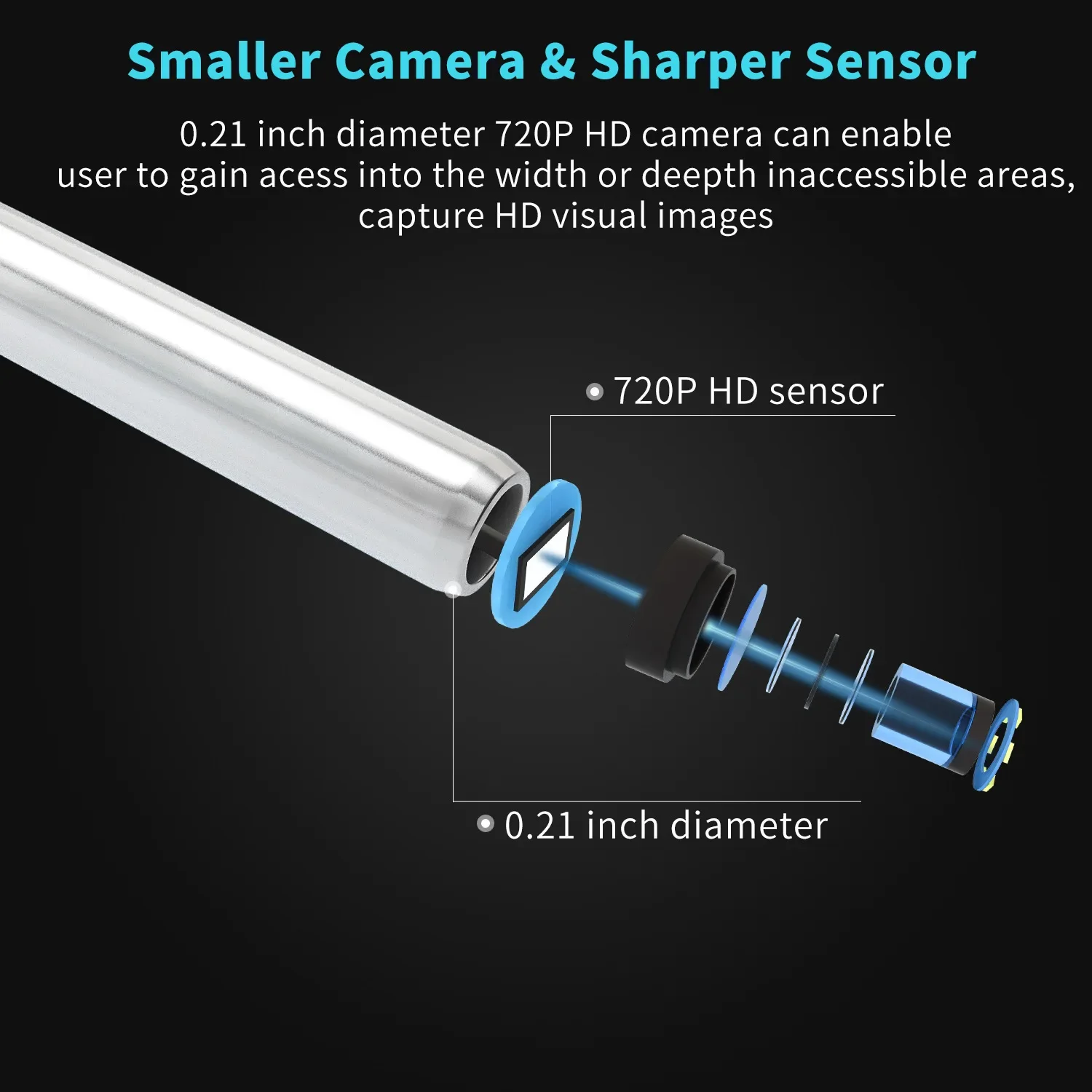 Strumento di rimozione tre in uno, fotocamera per otoscopio USB nella pulizia dell'orecchio, cucchiaio per orecchio visibile per endoscopio 5.5mm