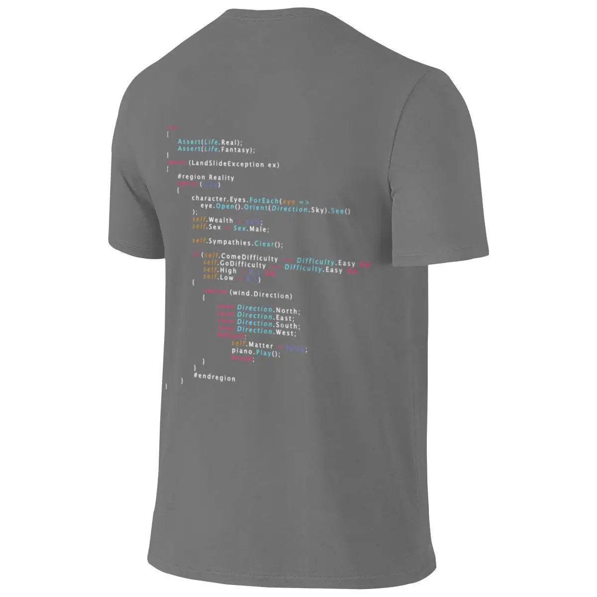 Is This The Real Life Coding Programming Color Simple Reversible T-shirt High-End Minimalism Fade-Resistant Short Sleeve