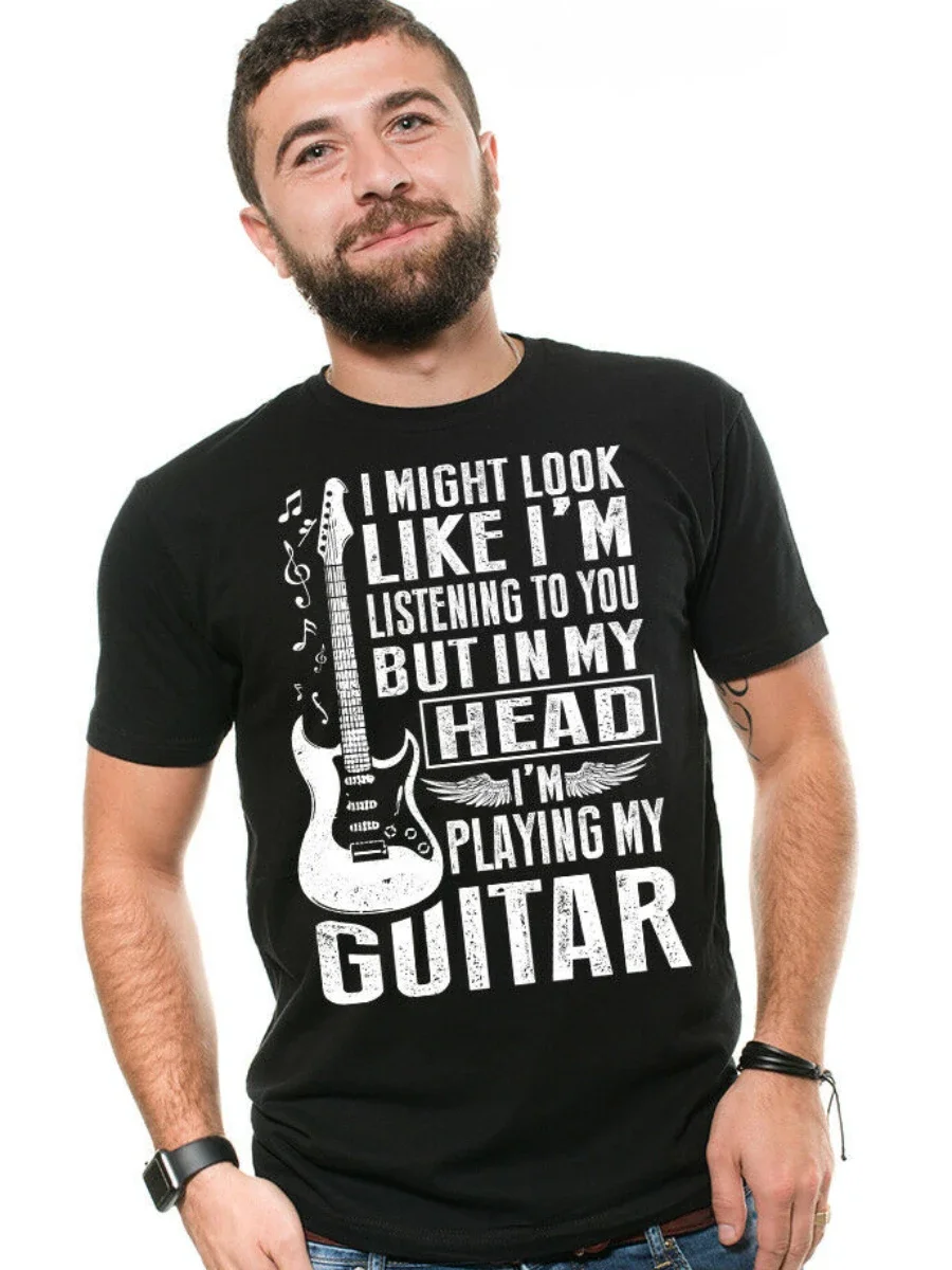 

Guitar Player Funny Music Musician T-Shirt Summer Cotton Short Sleeve O-Neck Men's T Shirt New S-3XL