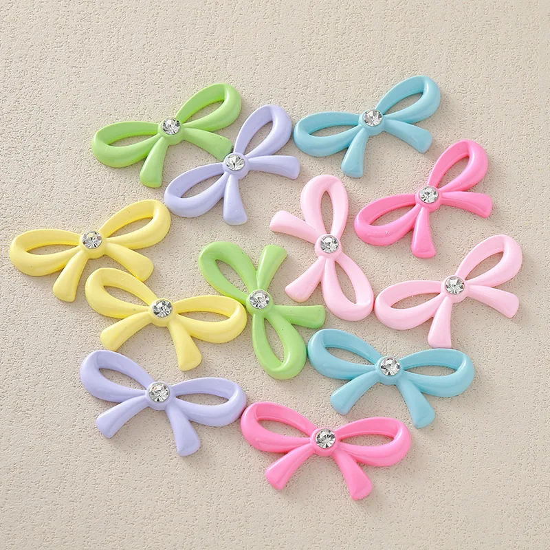5pcs New Korean simple bright diamond bow jewelry accessories DIY mobile phone case hair accessories clothing bag accessories ma