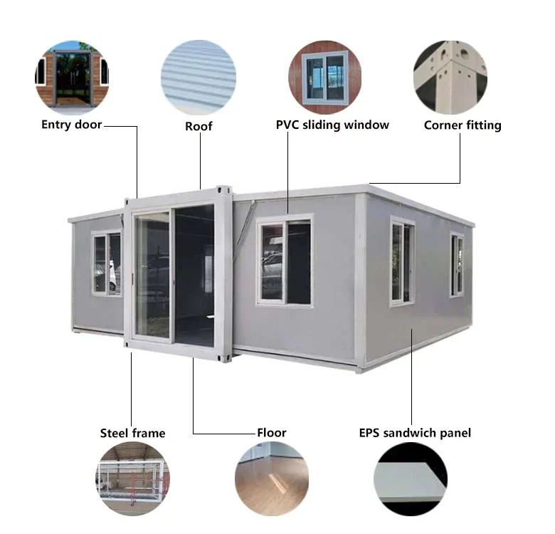 Mobile Home 2 Bedroom With Bathroom Portable Living Container House 20ft 40ft Expandable Container House