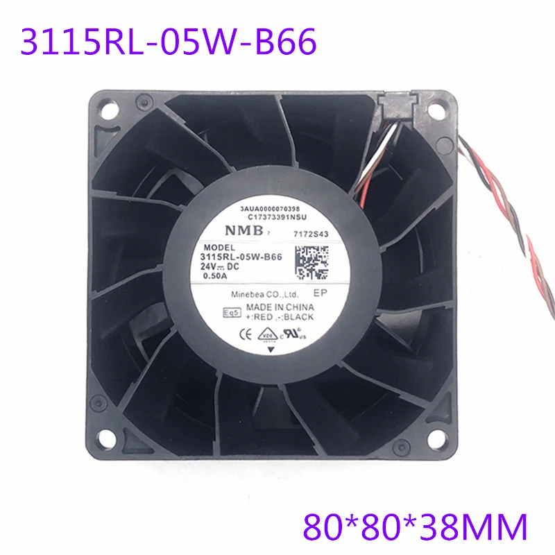 

New original 3115RL-05W-B66 24V 0.5A 8038 8cm 4-wire with original plug ACS880 inverter cooling fan