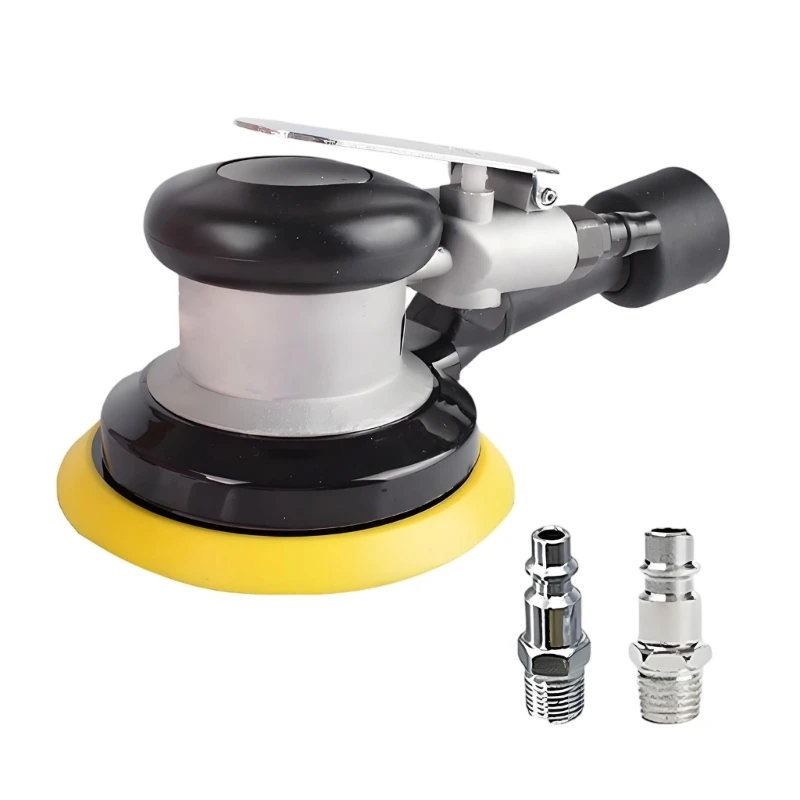 02DC 5 Inch Round Pad Air Sander with Low Profile Hand Control and Dust Collection Outlet for