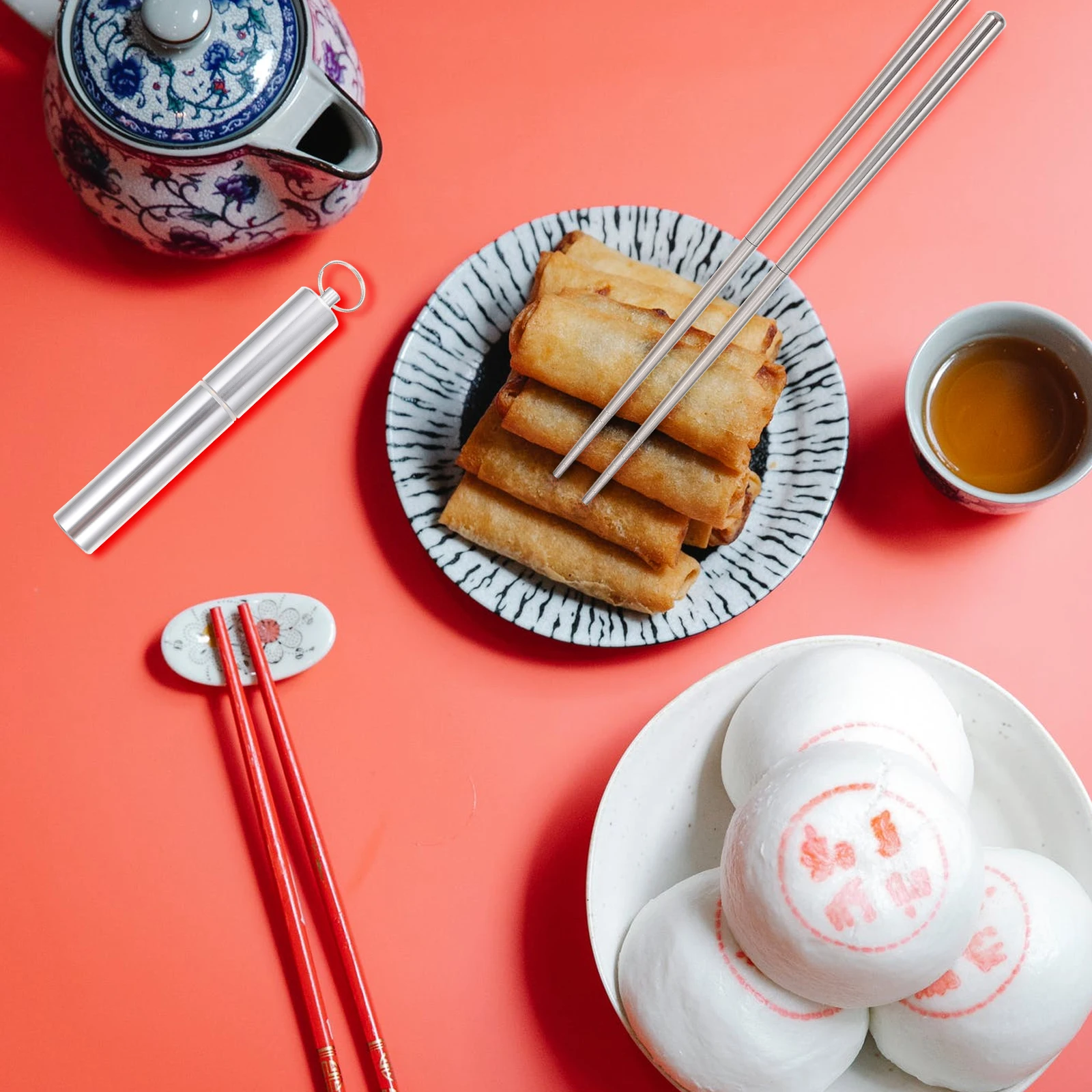 

1Set Stainless Steel Cutlery Set Foldable Portable Tableware Kit Storage Pouch Suitable for Indoor Outdoor