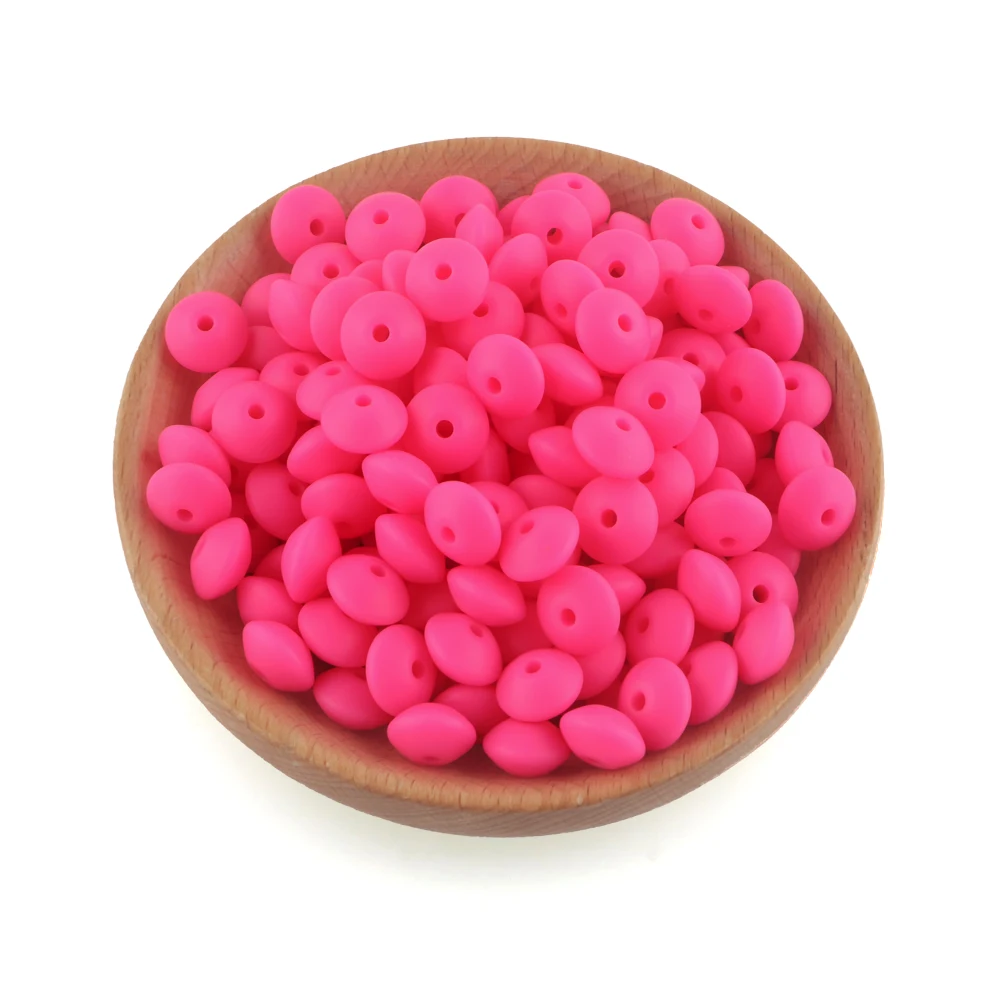 100 Teile/los Silikon Linsen Perlen 12mm Lose Spacer Perlen BPA FREI Food Grade DIY Charms Schmuck Zubehör Halskette armband