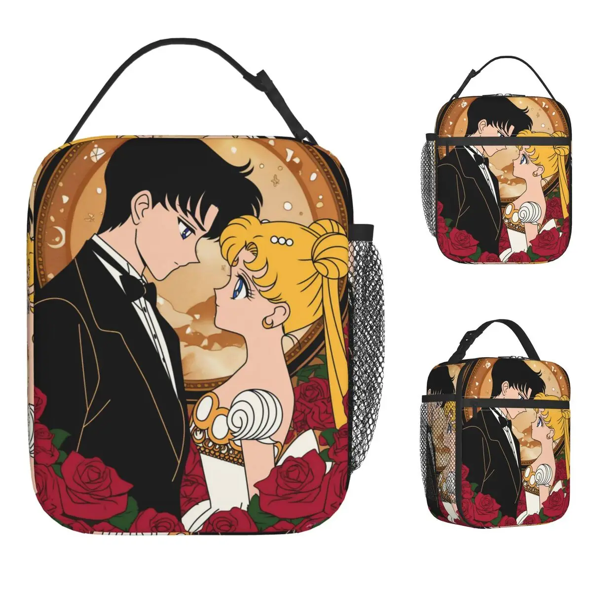 

Sailors Moons Lunch Bag Casual Lunch Box Outdoor Picnic Portable Insulated Thermal Lunch Bags Women Oxford Graphic Cooler Bag