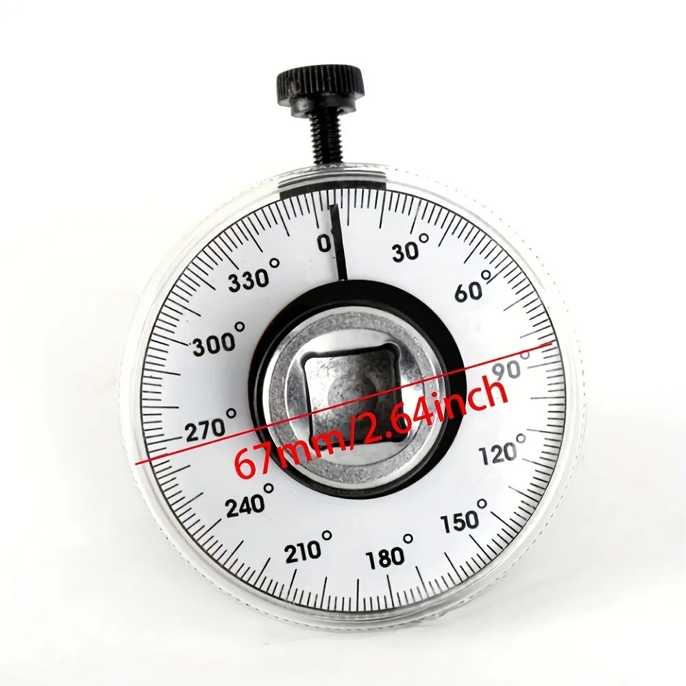 1/2 Inch Drive Torque Angle Gauge with Clear Dial & Long Handle - Durable Steel Construction for Accurate Car Maintenance