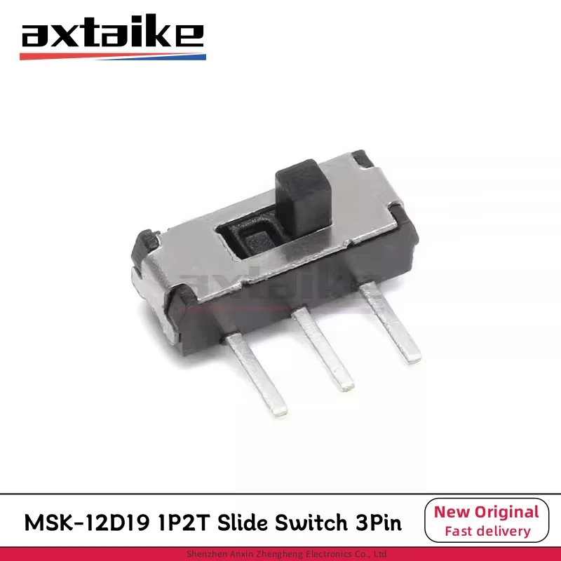 20PCS MSK-12D19 1P2T Mini DIP Slide Switch 3Pin Handle High 2MM For DVD Side Switch Toggle Power Switch MSS22D18