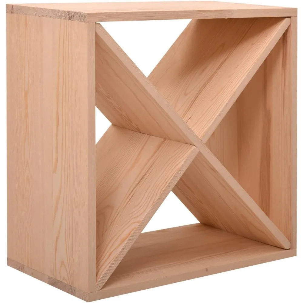 

24 Bottle Wine Rack Holder Compact Cellar Cube Bar Storage Kitchen Decor Wood Display Home,Natural