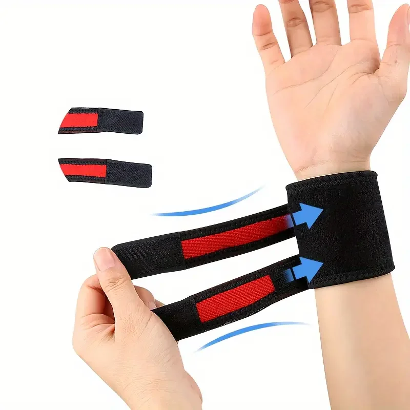 One Piece Adjustable Thin style Wrist Brace with Wraps  Support for Tendonitis,Tennis, Golf,and Ganglion Cyst Relief-Single