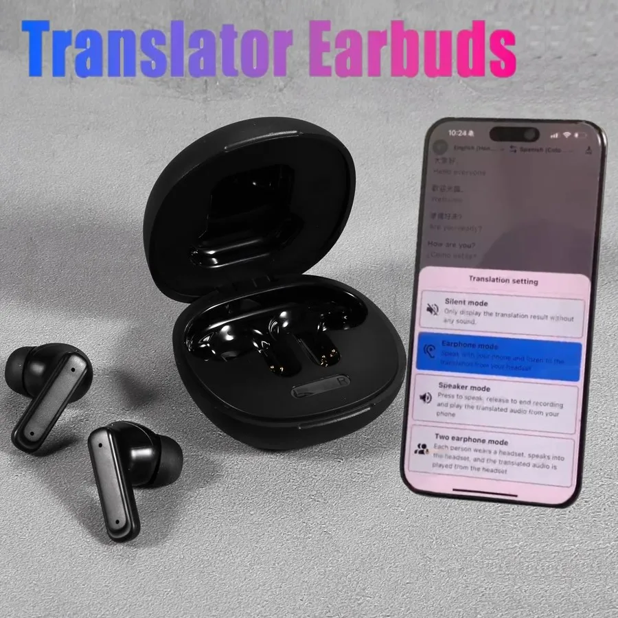 Language Simultaneous Translator Headset Business Interpretation Earphone Travel Voice Translation Earbuds PK M3 Ai Earbuds