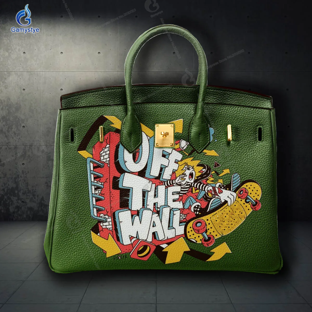 Art Hand-Painting Skateboarding and Youth Customize Totes Female designer handbags high quality Messenger Shoulder Bag Gamystye