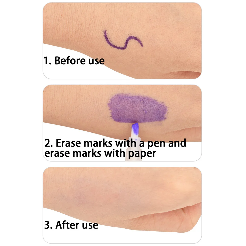 

3 Pcs Eyebrow Tattoo Eraser Pen White Marker Multipurpose Remover Corrector Stick Portable Pencil