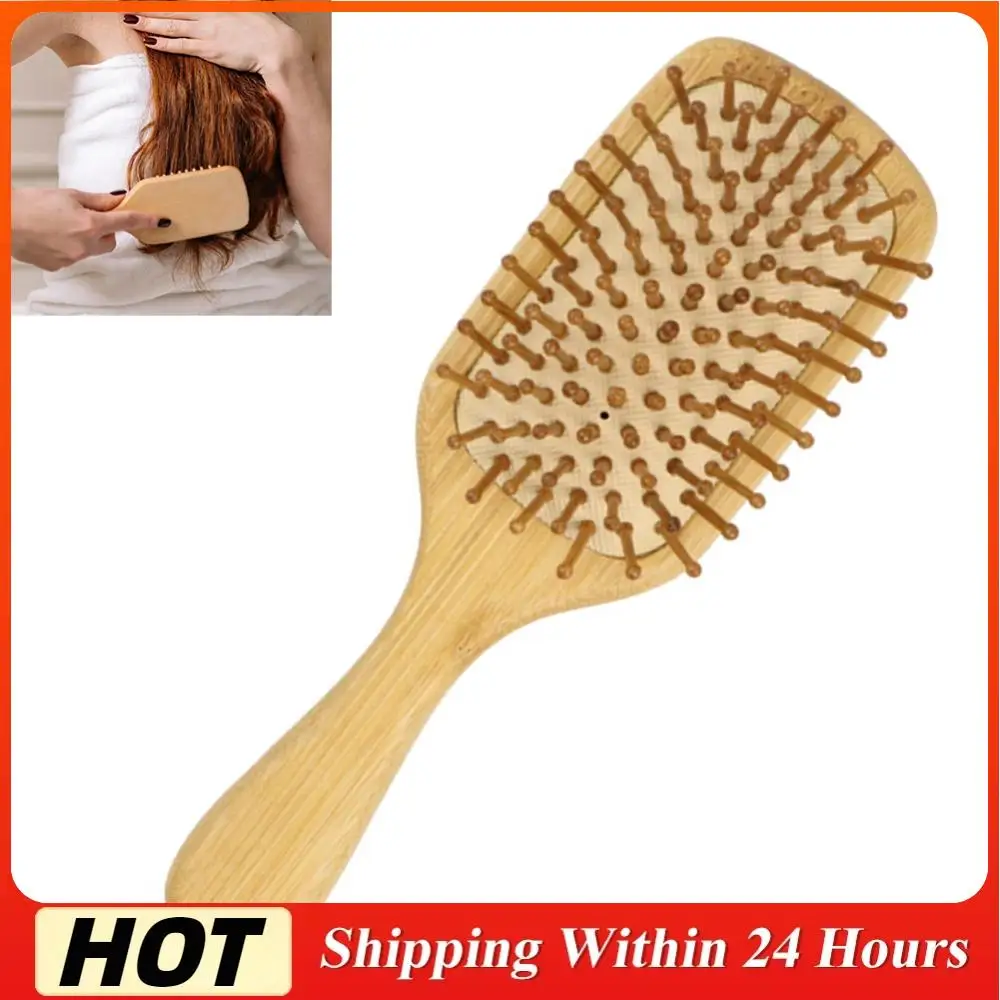 

Detangling Hairbrush Bamboo Bristles Detangling Hairbrush Improves Hair Texture Bamboo Comb Natural Wooden for Women & Men