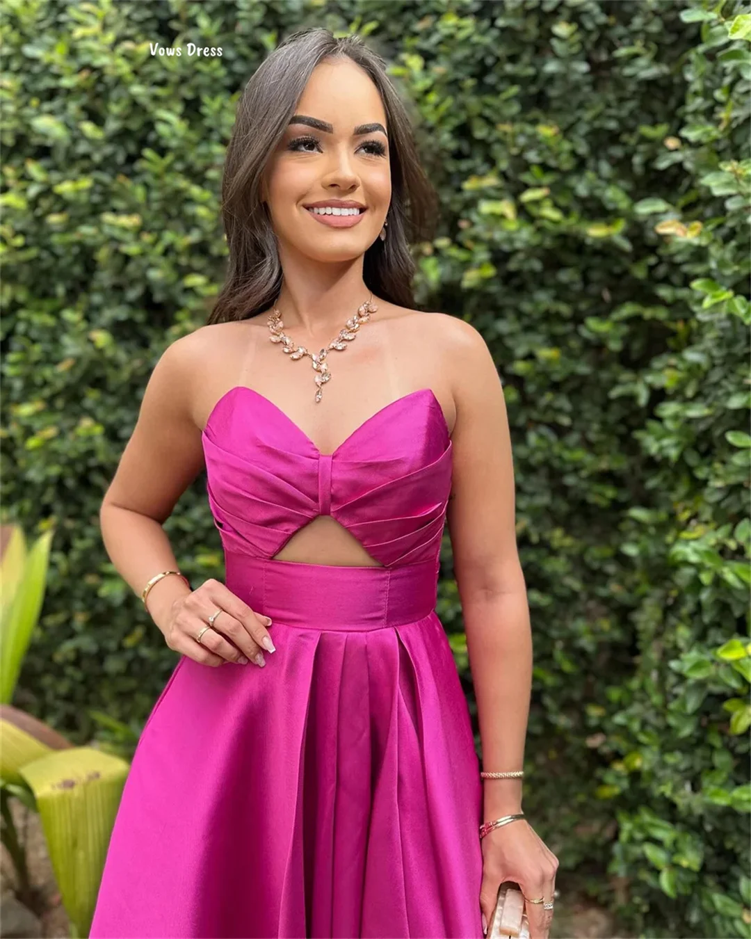 Vows Line A Prom Dresses 2025 Luxury Women's Elegant Party Dress Satin Cloth Robe De Cocktail Femme Custom Made Tube Top