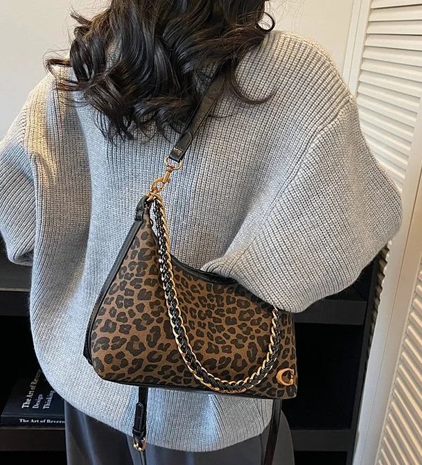 Женские сумки с леопардовым принтом в стиле ретро, высококачественные темпераментные сумки, женские косые сумки для пригородных поездок