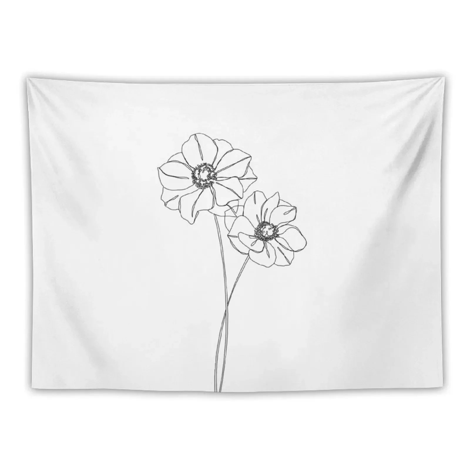 

Botanical illustration line drawing - Anemones Tapestry Luxury Living Room Decoration Decorative Wall Mural Tapestry