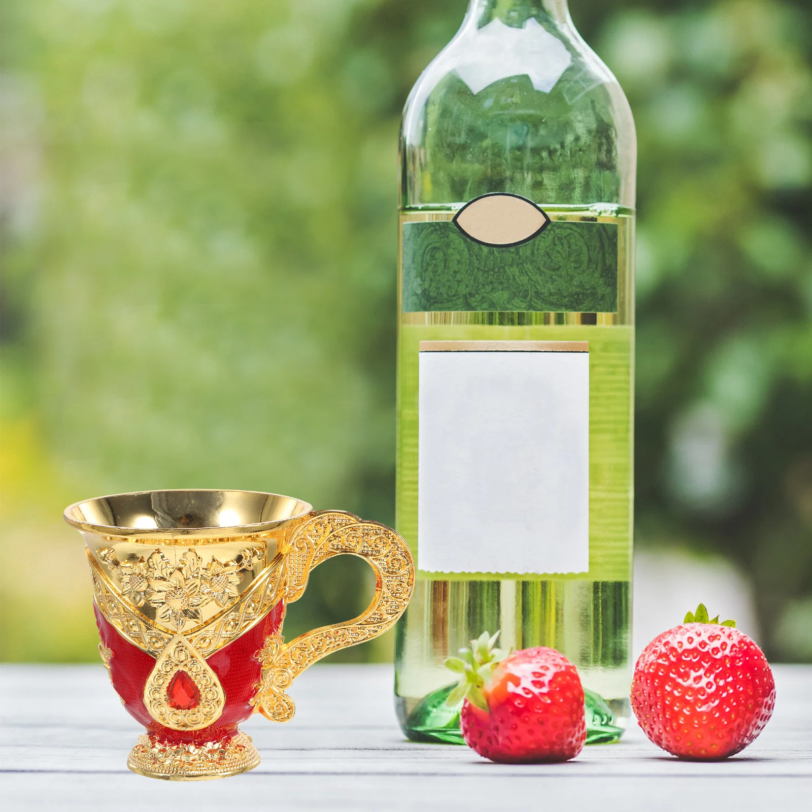 

1pc Retro Liquor Cup European Style Vintage Metal Drink Cup For Home Bar Party Camping Reusable Small Wine Tumbler Household