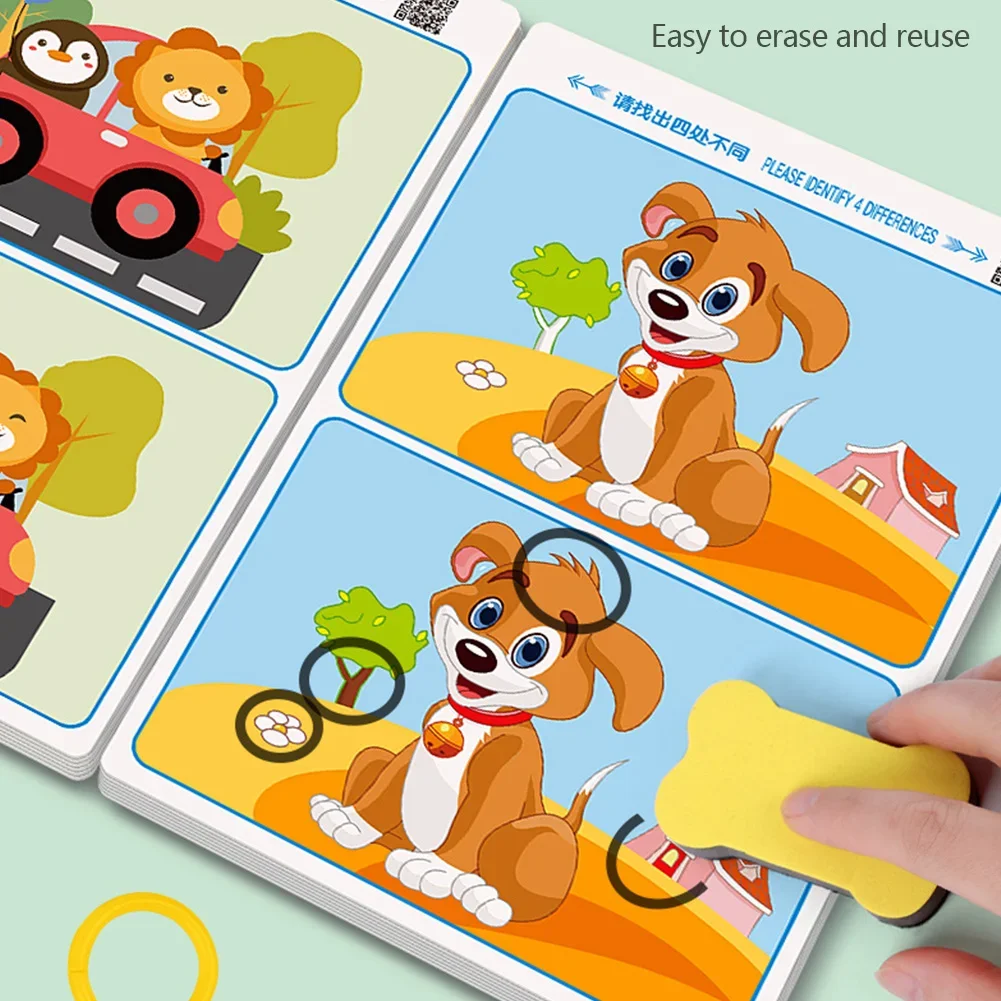 

An Educational Fault Finding Game 1 Set/32 Pages Reusable Wiping Paper For Focus And Attention Training Painting Teaching Tool