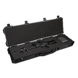 Caja de protección de instrumentos larga, almacenamiento de pistola de seguridad, equipo de plástico portátil, anticolisión, a prueba de humedad, funda de espuma impermeable