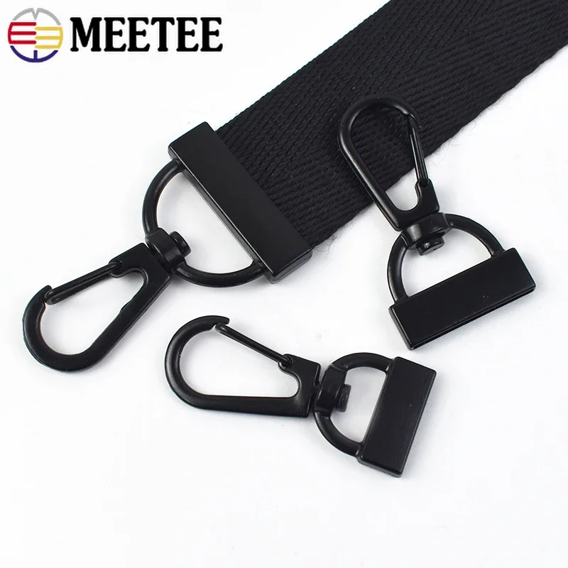 Meetee 10Pcs 15-30mm Metal Swivel Lobster Clasp Leather Webbing Tail Clip Spring  Buckle Keychain Bag Strap DIY Snap Hook