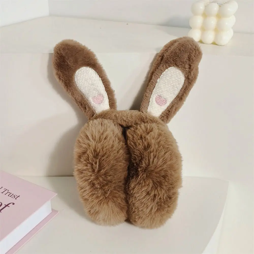 New Cartoon Rabbit Ear Warm Earmuffs Plush Soft Folding Earflap Rabbit Ear Cold Protection Winter Earflaps Women