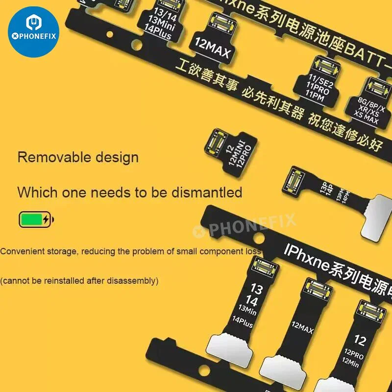 

WL Battery Buckle BATT-V1 Power Boot Cable FPC Connector Phone Motherboard Power-On Maintenance for iphone 6 7 8 X 11 12 13 14