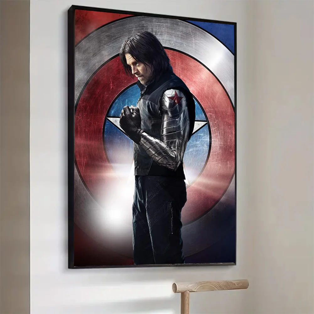 الأبطال الخارقين للجدران من MINISO-Marvel قماش جدارية ، المنتقمون كابتن أمريكا ، ملصقات فنية زخرفية لغرفة المعيشة وغرفة النوم ، مطبوعات عالية الدقة #5