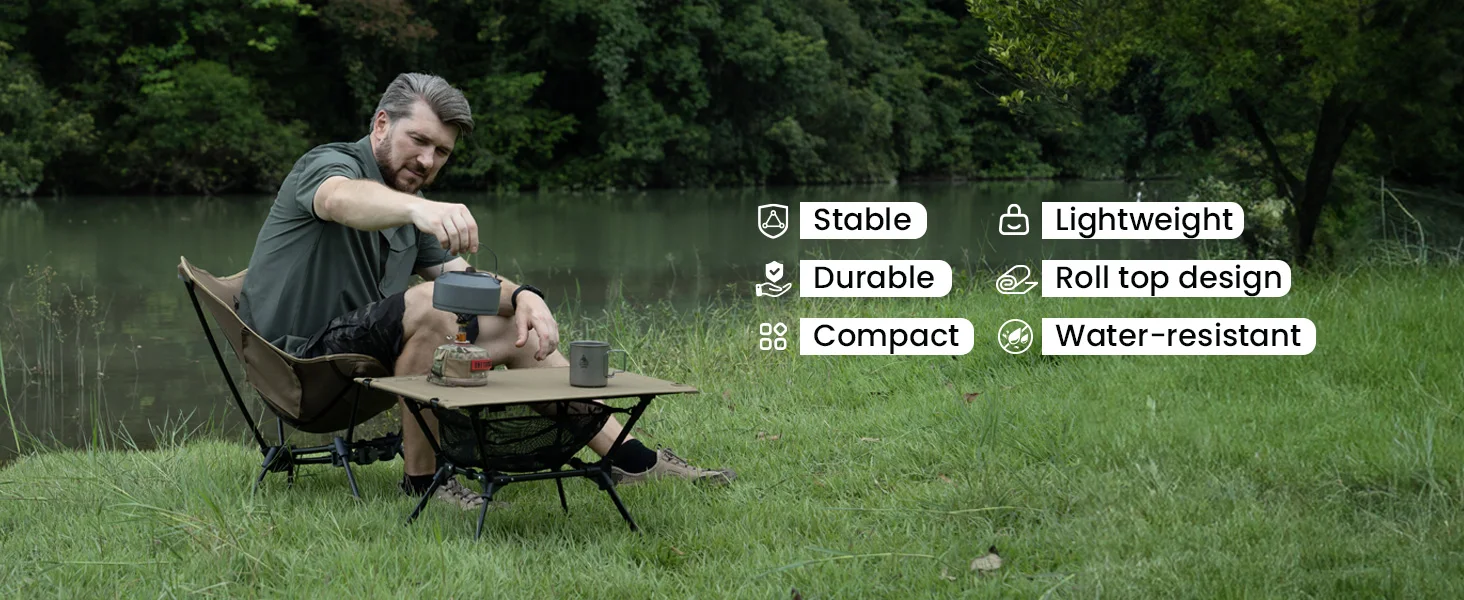 OneTigris Dipper Klappbarer Campingtisch Outdoor-Möbel Ultraleichter Tisch Picknicktisch mit Netzaufbewahrung Campingtisch mit Stauraum – Detail 5