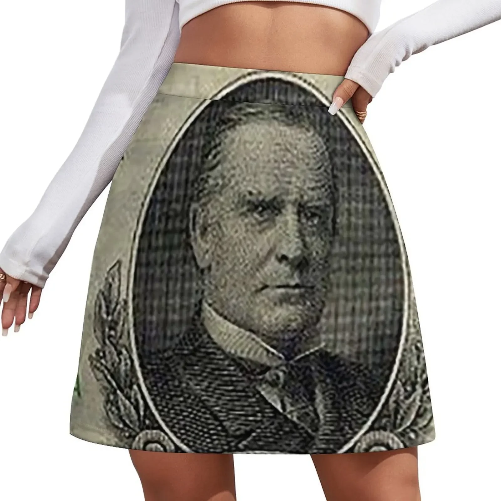 Minifalda con estampado de billete de 500 dólares estadounidenses, presidente McKinley, billete de la Reserva Federal, vestido de verano para mujer 2026, ropa de mujer